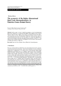 The Geometry of the Higher Dimensional Black Hole Thermodynamics in Einstein–Gauss–Bonnet Theory
