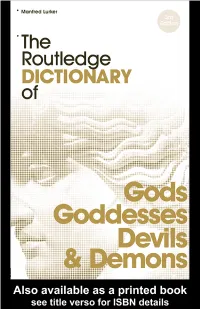 The Routledge Dictionary of Gods and Goddesses, Devils and Demons