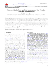 Using Accelerograms of Ahar-Varzaghan Earthquakes, Northwestern Iran