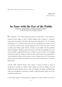 In Tune with the Ear of the Public Kayagŭm and the Status of Traditional Korean Music in the Twenty-First Century in Korea