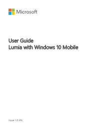 Lumia with Windows 10 Mobile User Guide