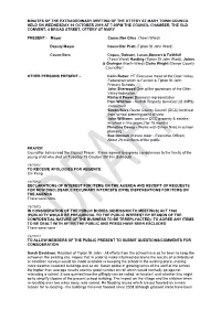 Minutes of the Extraordinary Meeting of the Ottery St