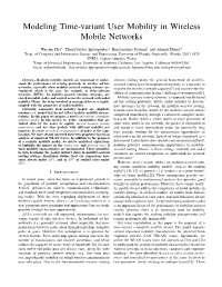 Modeling Time-Variant User Mobility in Wireless Mobile Networks