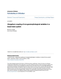 Alongshore Coupling of Eco-Geomorphological Variables in a Beach-Dune System