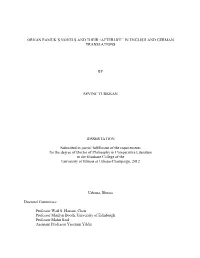 Orhan Pamuk's Novels and Their