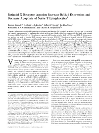Retinoid X Receptor Agonists Increase Bcl2a1 Expression and Decrease Apoptosis of Naive T Lymphocytes1