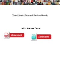 Target Market Segment Strategy Sample