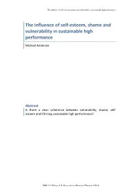 The Influence of Self-‐Esteem, Shame and Vulnerability in Sustainable