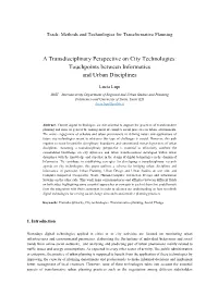 A Transdisciplinary Perspective on City Technologies: Touchpoints Between Informatics and Urban Disciplines