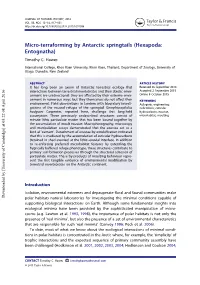 Micro-Terraforming by Antarctic Springtails (Hexapoda: Entognatha) Timothy C