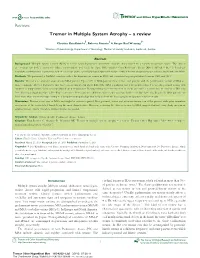 Tremor in Multiple System Atrophy – a Review