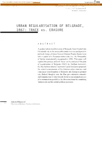 Urban Regularisation of Belgrade, 1867: Trace Vs. ERASURE