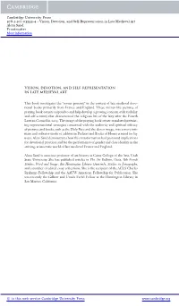 Vision, Devotion, and Self Representation in Late