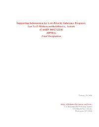 (2-Methoxymethylethoxy)-, Acetate (CASRN 88917-22-0) (DPMA) Final Designation
