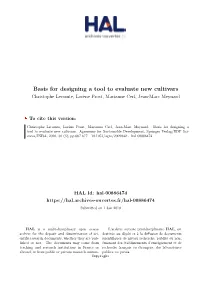 Basis for Designing a Tool to Evaluate New Cultivars Christophe Lecomte, Lorène Prost, Marianne Cerf, Jean-Marc Meynard