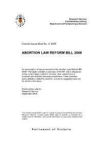 Decriminalisation of Abortion) Bill 2007’; These Sections Have Been Updated and Expanded