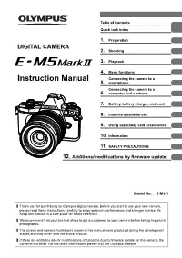 E-M5 Mark II (Ver2.0) Instruction Manual