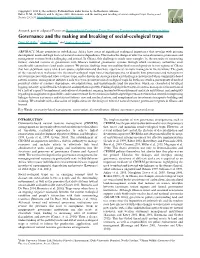 Governance and the Making and Breaking of Social-Ecological Traps