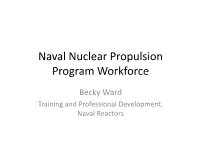 Naval Nuclear Propulsion Program Workforce