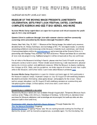 Overview of Exhibitions and Programs, June–July 2021