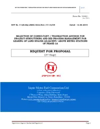 REQUEST for PROPOSAL Jaipur Metro Rail Corporation Ltd