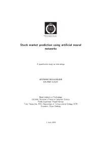Stock Market Prediction Using Artificial Neural Networks