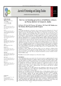 Survey on Housing Practices of Buffaloes Owners in Patan District Of