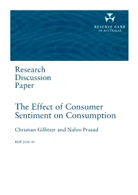 The Effect of Consumer Sentiment on Consumption