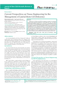 Current Perspectives on Tissue Engineering for the Management of Limbal Stem Cell Deficiency