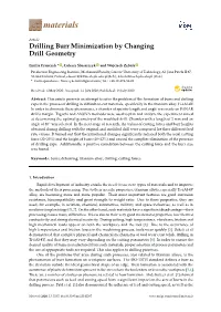 Drilling Burr Minimization by Changing Drill Geometry