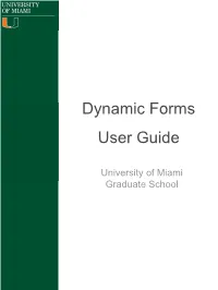 Dynamic Forms Guide for Faculty and Staff