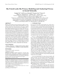 Modeling and Analyzing Privacy in Social Networks
