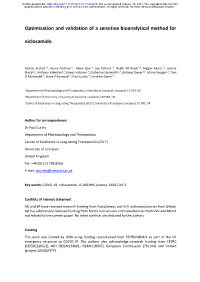 Optimisation and Validation of a Sensitive Bioanalytical Method For