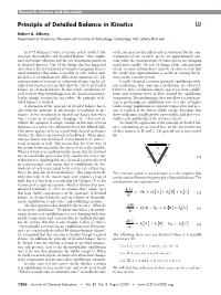 Principle of Detailed Balance in Kinetics W