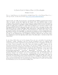 The Problem of Paper in the Weimar Republic Heidi JS Tworek