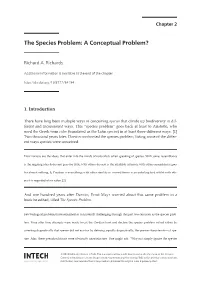 The Species Problem: a Conceptual Problem?
