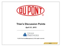 Trian's Discussion Points