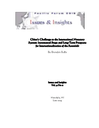 China's Challenge to the International Monetary System