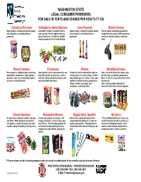 Legal and Illegal Fireworks/Explosive Devices, Revised 5/12