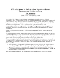 MEPA Certificate for the I-90 Allston Interchange Project Environmental Notification Form ABC Summary January 12, 2015, Revised February 25, 2015