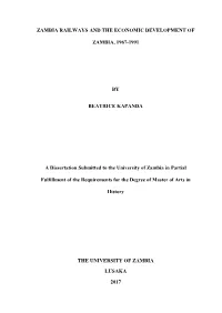 Zambia Railways and the Economic Development Of