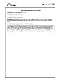Amendment Form for MNR Land Use Direction