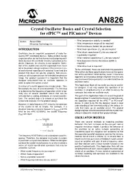 AN826 Crystal Oscillator Basics and Crystal Selection for Rfpic™ And