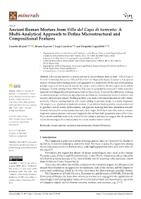 Ancient Roman Mortars from Villa Del Capo Di Sorrento:A Multi-Analytical Approach to Deﬁne Microstructural and Compositional Features