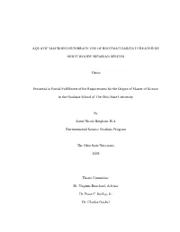 Aquatic Macroinvertebrate Use of Rootmat Habitat Created By