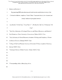 Manuscript-Revision 2 Fingerprinting REE Mineralization and Hydrothermal Remobilization History of the Carbonatite-Alkaline Comp