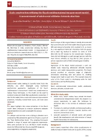 Scale Construction Utilising the Rasch Unidimensional Measurement Model: a Measurement of Adolescent Attitudes Towards Abortion