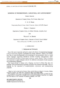 Semantics of Nondeterminism, Concurrency, and Communication*