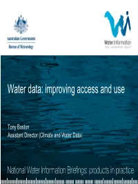 Water Data: Improving Access and Use