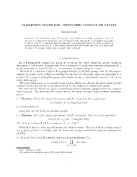 Classifying Spaces for 1-Truncated Compact Lie Groups